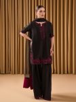 FASHIONABLE CREPE MOTI EMBROIDERY SEQUENCE WORK TOP PATIYALA WITH DUPATTA PARTY WEAR WHOLESALE PRICE ETHNIC GARMENT (3)
