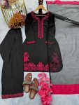 FASHIONABLE CREPE MOTI EMBROIDERY SEQUENCE WORK TOP PATIYALA WITH DUPATTA PARTY WEAR WHOLESALE PRICE ETHNIC GARMENT (3)