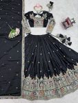 FASHIONABLE CREPE SILK SEQUENCE THREAD EMBROIDERY WORK LEHENGA CHOLI WITH DUPATTA PARTY WEAR WHOLESALE PRICE ETHNIC GARMENT (9)