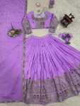FASHIONABLE CREPE SILK SEQUENCE THREAD EMBROIDERY WORK LEHENGA CHOLI WITH DUPATTA WEDDING WEAR WHOLESALE PRICE ETHNIC GARMENT (17)