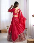 FASHIONABLE CREPE SILK SEQUENCE THREAD EMBROIDERY WORK LEHENGA CHOLI WITH DUPATTA WEDDING WEAR WHOLESALE PRICE ETHNIC GARMENT (3)