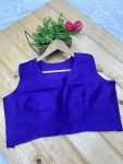 FASHIONABLE DIAMOND SILK EMBROIDERY SEQUENCE WORK READY TO WEAR SAREE BLOUSE WITH JACKET PARTY WEAR WHOLESALE PRICE ETHNIC GARMENT (3)