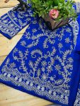 FASHIONABLE DIAMOND SILK EMBROIDERY SEQUENCE WORK READY TO WEAR SAREE BLOUSE WITH JACKET PARTY WEAR WHOLESALE PRICE ETHNIC GARMENT (3)