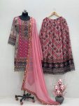 FASHIONABLE GEORGETTE DIGITAL PRINTED REAL MIRROR HANDWORK TOP PALAZZO WITH DUPATTA PARTY WEAR WHOLESALE PRICE ETHNIC GARMENT (4)