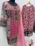 FASHIONABLE GEORGETTE DIGITAL PRINTED REAL MIRROR HANDWORK TOP PALAZZO WITH DUPATTA PARTY WEAR WHOLESALE PRICE ETHNIC GARMENT (4)