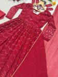 FASHIONABLE GEORGETTE EMBROIDERY SEQUENCE WORK ANARKALI GOWN BOTTOM WITH DUPATTA PARTY WEAR WHOLESALE PRICE ETHNIC GARMENT (3)