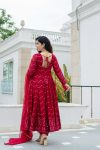 FASHIONABLE GEORGETTE EMBROIDERY SEQUENCE WORK ANARKALI GOWN BOTTOM WITH DUPATTA PARTY WEAR WHOLESALE PRICE ETHNIC GARMENT (3)