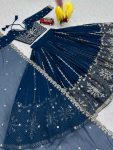 FASHIONABLE GEORGETTE EMBROIDERY SEQUENCE WORK LEHENGA CHOLI WITH DUPATTA PARTY WEAR WHOLESALE PRICE ETHNIC GARMENT (5)