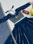 FASHIONABLE GEORGETTE EMBROIDERY SEQUENCE WORK LEHENGA CHOLI WITH DUPATTA PARTY WEAR WHOLESALE PRICE ETHNIC GARMENT (5)