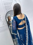 FASHIONABLE GEORGETTE EMBROIDERY SEQUENCE WORK LEHENGA CHOLI WITH DUPATTA PARTY WEAR WHOLESALE PRICE ETHNIC GARMENT (5)