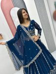 FASHIONABLE GEORGETTE EMBROIDERY SEQUENCE WORK LEHENGA CHOLI WITH DUPATTA PARTY WEAR WHOLESALE PRICE ETHNIC GARMENT (5)