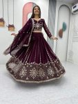 FASHIONABLE GEORGETTE EMBROIDERY SEQUENCE WORK LEHENGA CHOLI WITH DUPATTA PARTY WEAR WHOLESALE PRICE ETHNIC GARMENT (10)