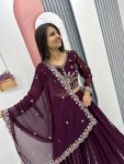 FASHIONABLE GEORGETTE EMBROIDERY SEQUENCE WORK LEHENGA CHOLI WITH DUPATTA PARTY WEAR WHOLESALE PRICE ETHNIC GARMENT (10)