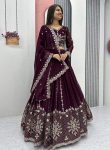 FASHIONABLE GEORGETTE EMBROIDERY SEQUENCE WORK LEHENGA CHOLI WITH DUPATTA PARTY WEAR WHOLESALE PRICE ETHNIC GARMENT (10)