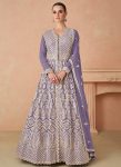 FASHIONABLE GEORGETTE EMBROIDERY SEQUENCE WORK TOP LEHENGA WITH DUPATTA LAVENDER