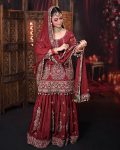 FASHIONABLE GEORGETTE EMBROIDERY SEQUENCE WORK TOP SHARARA WITH DUPATTA PARTY WEAR WHOLESALE PRICE ETHNIC GARMENT (5)