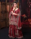 FASHIONABLE GEORGETTE EMBROIDERY SEQUENCE WORK TOP SHARARA WITH DUPATTA PARTY WEAR WHOLESALE PRICE ETHNIC GARMENT (5)
