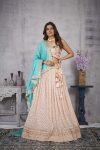 FASHIONABLE GEORGETTE EMBROIDERY THREAD SEQUENCE WORK LEHENGA CHOLI WITH DUPATTA PARTY WEAR WHOLESALE PRICE ETHNIC GARMENT (3)