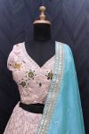FASHIONABLE GEORGETTE EMBROIDERY THREAD SEQUENCE WORK LEHENGA CHOLI WITH DUPATTA PARTY WEAR WHOLESALE PRICE ETHNIC GARMENT (3)