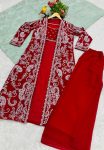FASHIONABLE GEORGETTE EMBROIDERY THREAD SEQUENCE ZARI WORK STITCHED SHRUG PALAZZO WITH BLOUSE PARTY WEAR WHOLESALE PRICE ETHNIC GARMENT (9)