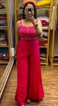 FASHIONABLE GEORGETTE EMBROIDERY THREAD SEQUENCE ZARI WORK STITCHED SHRUG PALAZZO WITH BLOUSE PARTY WEAR WHOLESALE PRICE ETHNIC GARMENT (9)