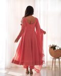 FASHIONABLE GEORGETTE LUKHNOWI SEQUENCE WORK ANARKALI GOWN BOTTOM WITH DUPATTA PARTY WEAR WHOLESALE PRICE ETHNIC GARMENT (5)