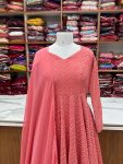 FASHIONABLE GEORGETTE LUKHNOWI SEQUENCE WORK ANARKALI GOWN BOTTOM WITH DUPATTA PARTY WEAR WHOLESALE PRICE ETHNIC GARMENT (5)