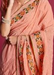 FASHIONABLE GEORGETTE MULTI THREAD PIPING LACE WORK SAREE WITH UNSTITCHED BLOUSE PARTY WEAR WHOLESALE PRICE ETHNIC GARMENT (3)