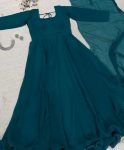 FASHIONABLE GEORGETTE PLAIN FLAIRED GOWN WITH DUPATTA PARTY WEAR WHOLESALE PRICE ETHNIC GARMENT (3)