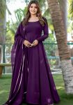 FASHIONABLE GEORGETTE PLAIN FLAIRED GOWN WITH DUPATTA PARTY WEAR WHOLESALE PRICE ETHNIC GARMENT (10)