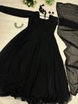 FASHIONABLE GEORGETTE PLAIN FLAIRED GOWN WITH DUPATTA PARTY WEAR WHOLESALE PRICE ETHNIC GARMENT (6)