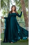FASHIONABLE GEORGETTE PLAIN FLAIRED GOWN WITH DUPATTA PARTY WEAR WHOLESALE PRICE ETHNIC GARMENT (3)