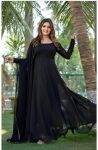 FASHIONABLE GEORGETTE PLAIN FLAIRED GOWN WITH DUPATTA PARTY WEAR WHOLESALE PRICE ETHNIC GARMENT (6)