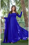FASHIONABLE GEORGETTE PLAIN FLAIRED GOWN WITH DUPATTA PARTY WEAR WHOLESALE PRICE ETHNIC GARMENT (7)