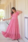 FASHIONABLE GEORGETTE PRINTED FLAIRED ONLY GOWN PARTY WEAR WHOLESALE PRICE ETHNIC GARMENT (5)