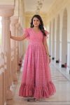 FASHIONABLE GEORGETTE PRINTED FLAIRED ONLY GOWN PARTY WEAR WHOLESALE PRICE ETHNIC GARMENT (5)