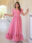 FASHIONABLE GEORGETTE PRINTED FLAIRED ONLY GOWN PARTY WEAR WHOLESALE PRICE ETHNIC GARMENT (5)