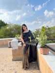FASHIONABLE GEORGETTE SEQUENCE PIPING LACE WORK SAREE WITH UNSTITCHED BLOUSE PARTY WEAR WHOLESALE PRICE ETHNIC GARMENT (3)