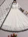 FASHIONABLE GEORGETTE THREAD SEQUENCE EMBROIDERY WORK GOWN WITH DUPATTA PARTY WEAR WHOLESALE PRICE ETHNIC GARMENT (3)