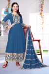 FASHIONABLE GEORGETTE ZARI EMBROIDERY WORK GOWN WITH DUPATTA PARTY WEAR WHOLESALE PRICE ETHNIC GARMENT (12)