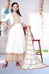 FASHIONABLE GEORGETTE ZARI EMBROIDERY WORK GOWN WITH DUPATTA PARTY WEAR WHOLESALE PRICE ETHNIC GARMENT (1)