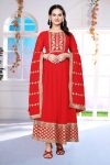 FASHIONABLE GEORGETTE ZARI EMBROIDERY WORK GOWN WITH DUPATTA PARTY WEAR WHOLESALE PRICE ETHNIC GARMENT (3)