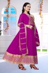 FASHIONABLE GEORGETTE ZARI EMBROIDERY WORK GOWN WITH DUPATTA PARTY WEAR WHOLESALE PRICE ETHNIC GARMENT (6)