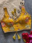 FASHIONABLE GOLDEN CRUSH EMBROIDERY MULTI WORK READY TO WEAR BLOUSE