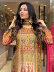 FASHIONABLE HEAVY SILK EMBROIDERY MIRROR HANDWORK TOP BOTTOM WITH DUPATTA PARTY WEAR WHOLESALE PRICE ETHNIC GARMENT (7)