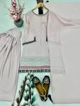 FASHIONABLE NATURAL CREAP EMBROIDERY LACE WORK TOP PATIYALA WITH DUPATTA PARTY WEAR WHOLESALE PRICE ETHNIC GARMENT (6)