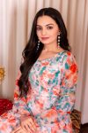 FASHIONABLE ORGANZA DIGITAL PRINTED FLAIRED GOWN BOTTOM WITH DUPATTA PARTY WEAR WHOLESALE PRICE ETHNIC GARMENT (9)