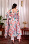 FASHIONABLE ORGANZA DIGITAL PRINTED FLAIRED GOWN BOTTOM WITH DUPATTA PARTY WEAR WHOLESALE PRICE ETHNIC GARMENT (9)