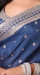FASHIONABLE ORGANZA SILVER CODING SEQUENCE WORK SAREE WITH UNSTITCHED BLOUSE PARTY WEAR WHOLESALE PRICE ETHNIC GARMENT (4)