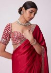 FASHIONABLE RANGOLI SILK EMBROIDERY MIRROR WORK SAREE WITH UNSTITCHED BLOUSE PARTY WEAR WHOLESALE PRICE ETHNIC GARMENT (5)